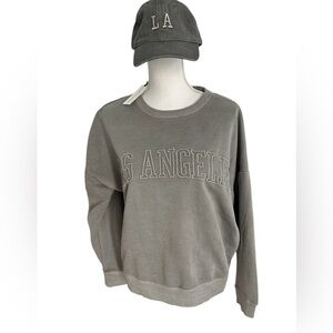 Cupcakes & Cashmere, Los Angeles, large, soft, gray sweatshirt and cap (NWT)